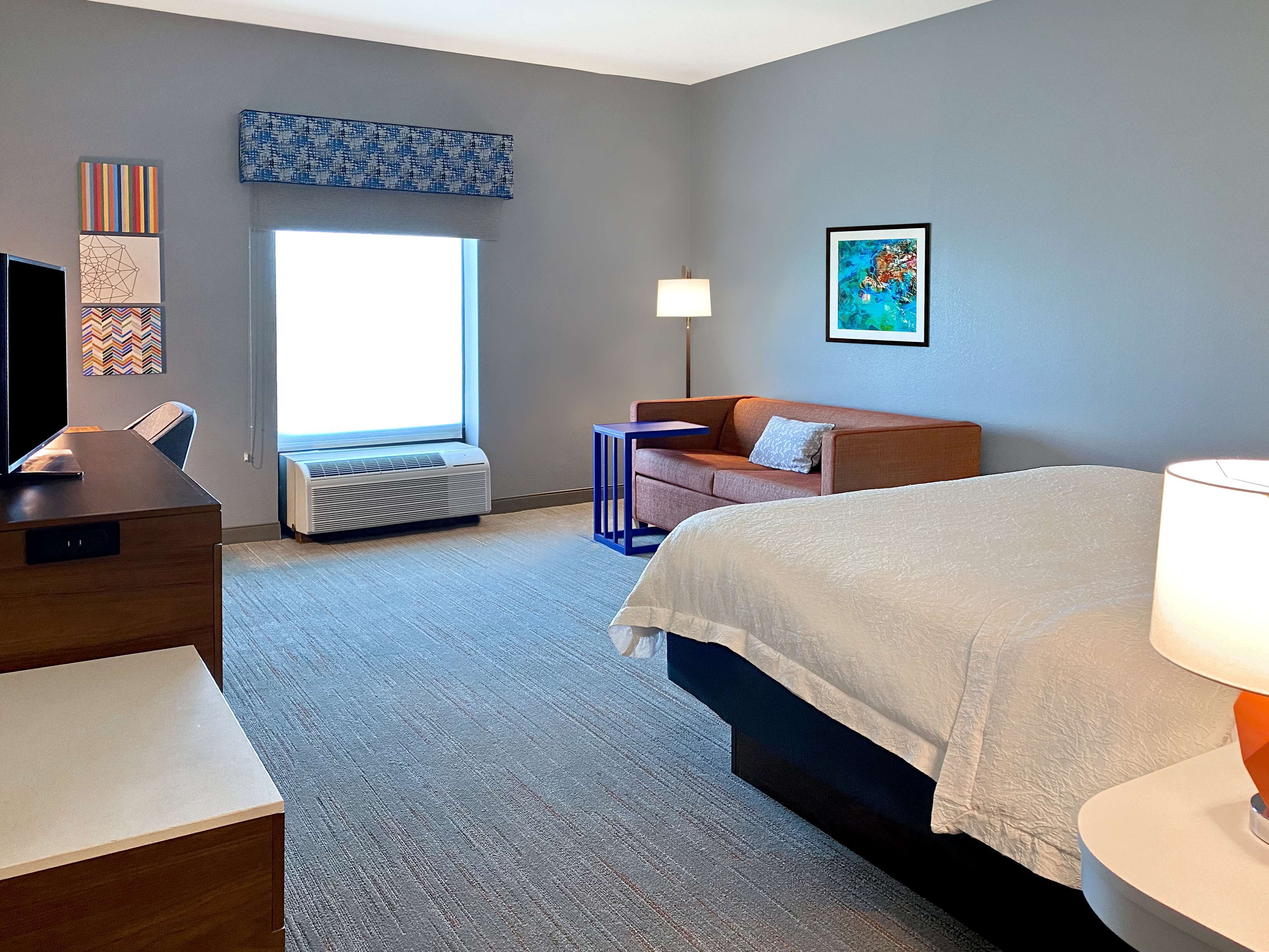 In-room safe, desk, laptop workspace, blackout curtains