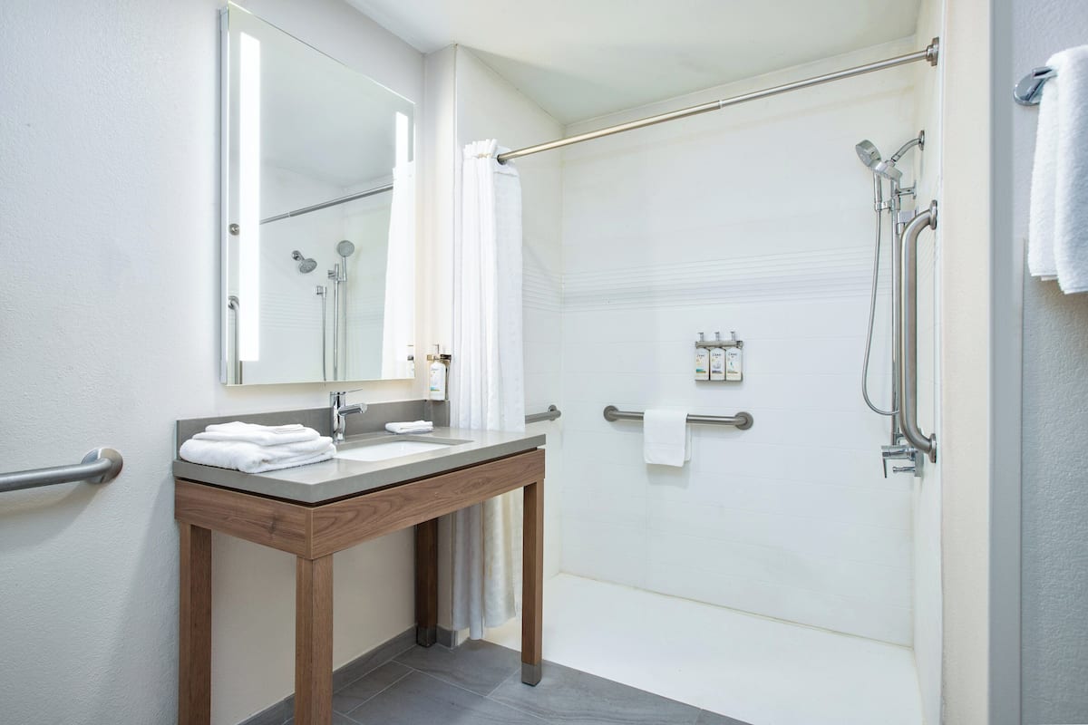 In-room safe, desk, laptop workspace, iron/ironing board