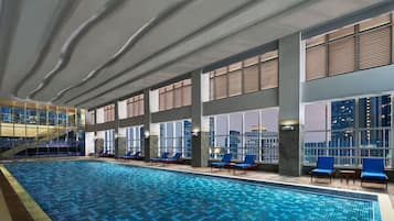 Indoor pool, pool loungers