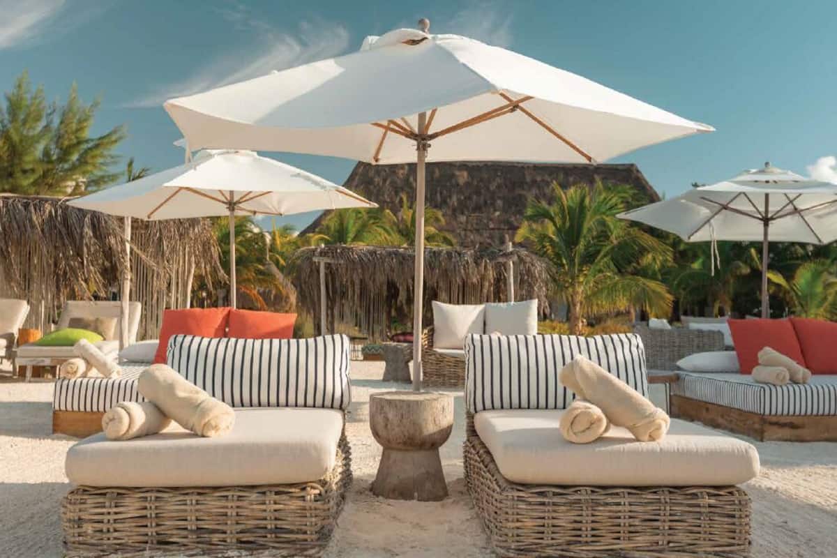 private beach, sun-loungers, beach umbrellas, beach towels