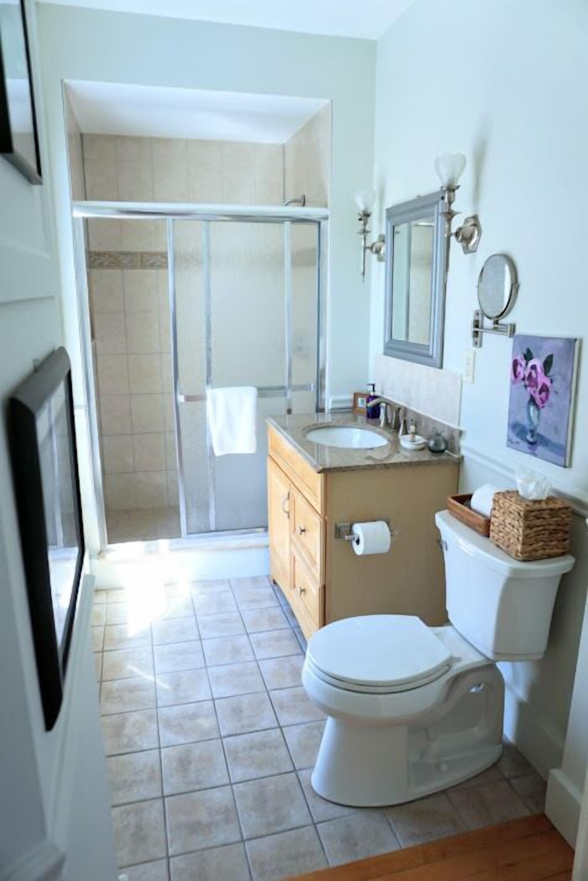 designer toiletries, hair dryer, bathrobes, towels