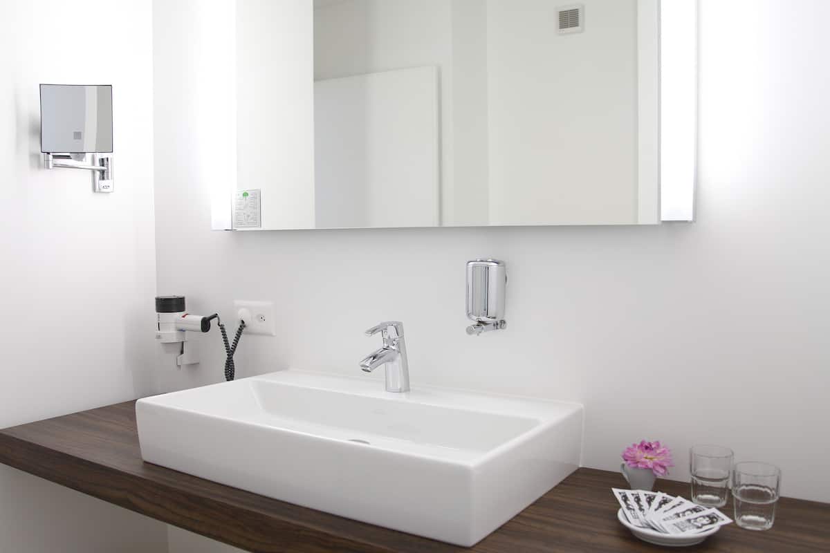 free toiletries, hair dryer, towels, soap