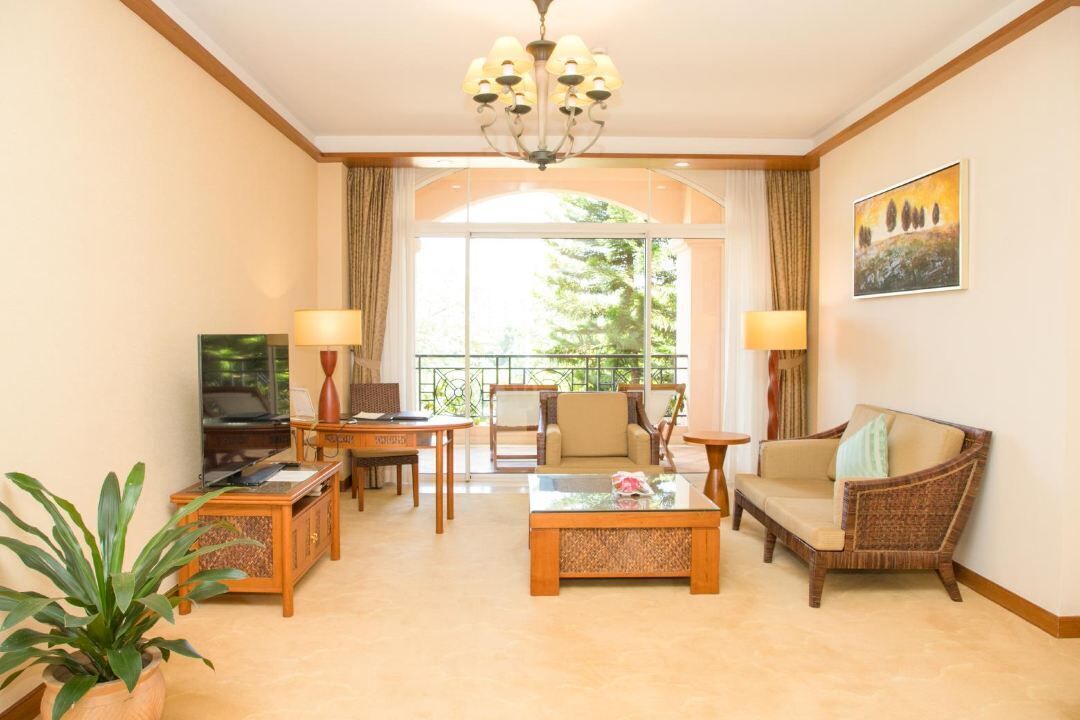 superior suite | living room | 30-inch tv with satellite channels