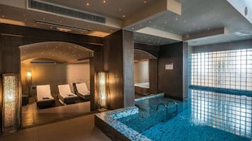 Hot tub, steam room, body treatments, aromatherapy, hot stone massages