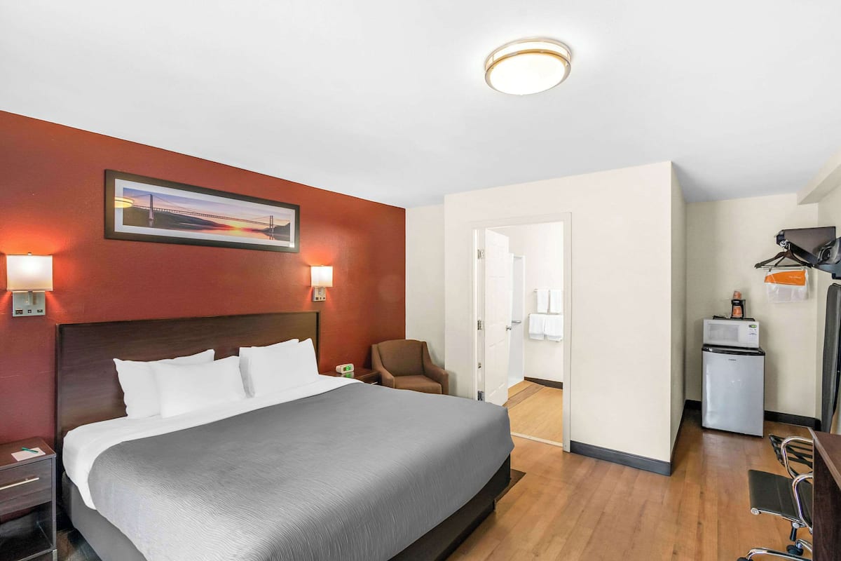 Room, 1 King Bed, Accessible, Non Smoking | Desk, laptop workspace, blackout drapes, iron/ironing board