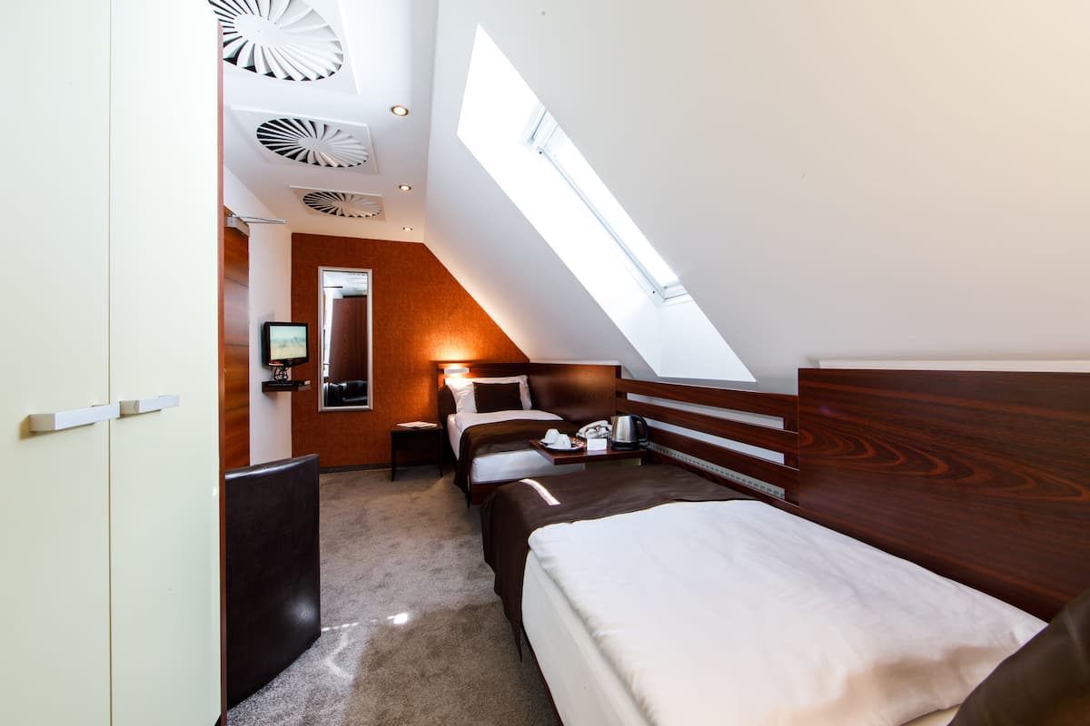Standard Double Room, 2 Single Beds, Refrigerator | In-room safe, desk, blackout curtains, iron/ironing board