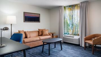 Premium bedding, desk, blackout drapes, iron/ironing board