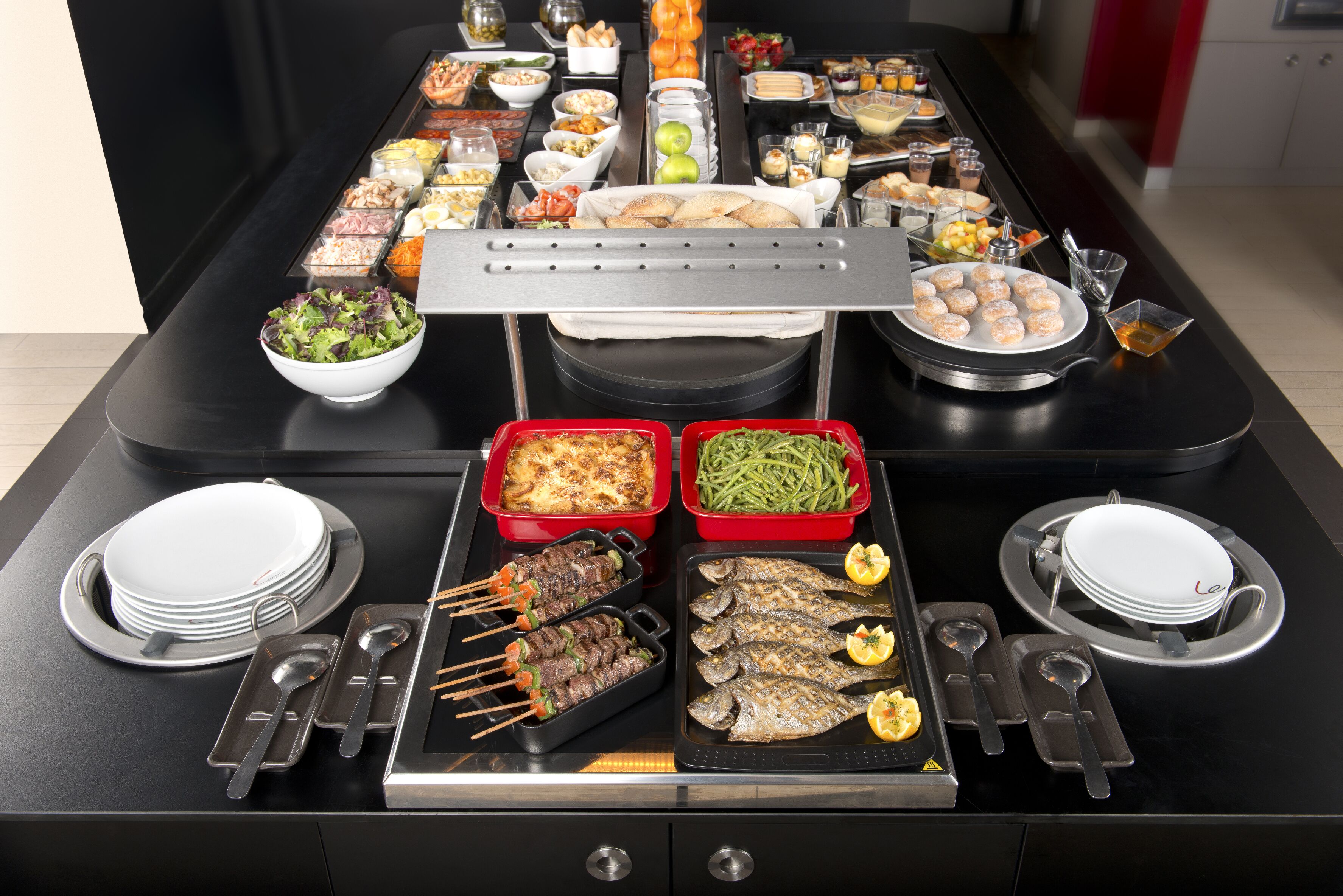 Frühstück, Mittagessen, Abendessen, französische Küche 