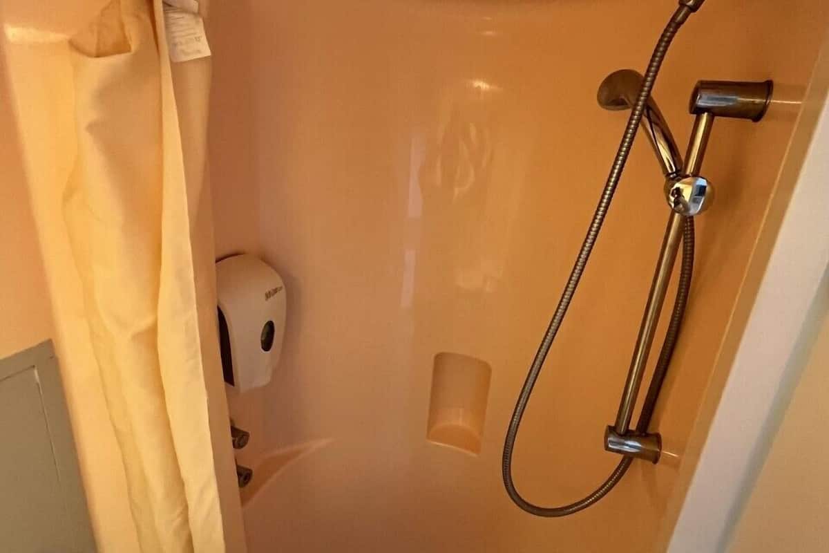 shower, eco-friendly toiletries, towels