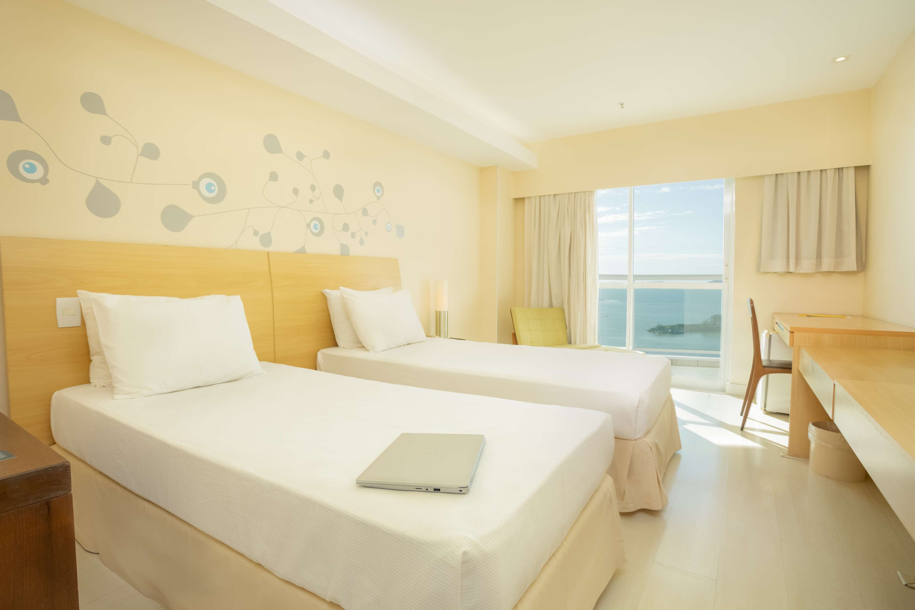 standard room, 2 single beds, balcony, ocean view | minibar, in-room safe, desk, blackout curtains