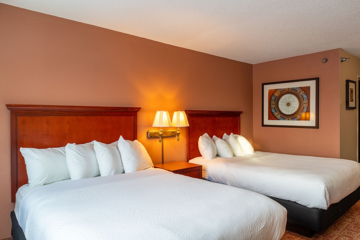 standard room, 2 queen beds (two queen beds) | 1 bedroom, desk, blackout curtains, iron/ironing board