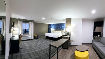 1 bedroom, desk, laptop workspace, iron/ironing board