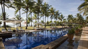 5 outdoor pools, pool umbrellas