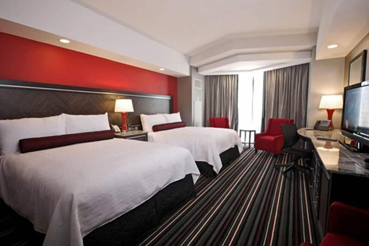 In-room safe, desk, laptop workspace, blackout drapes