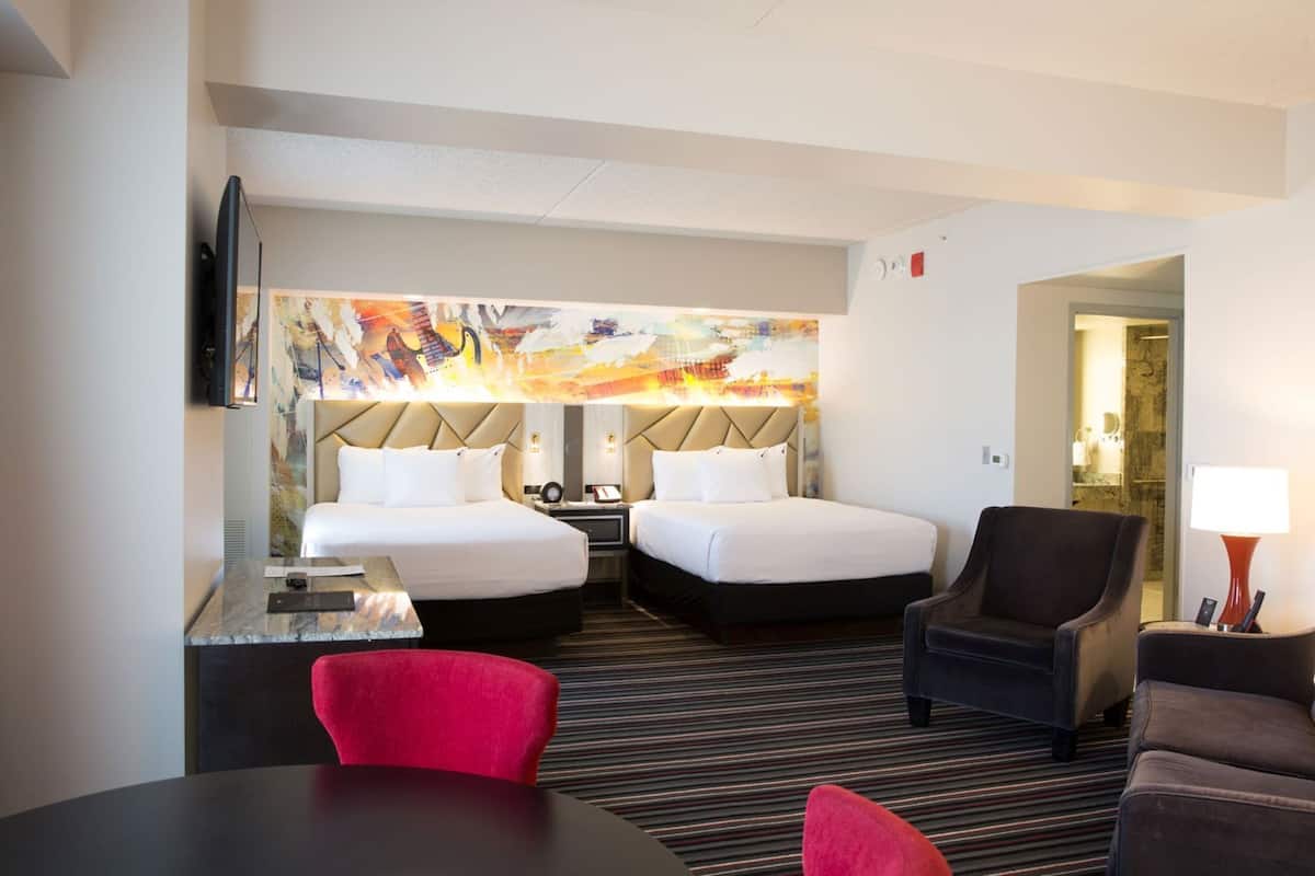 In-room safe, desk, laptop workspace, blackout drapes