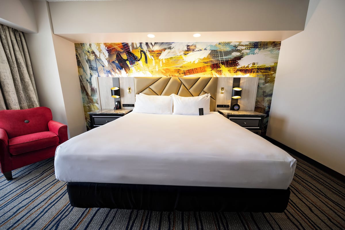 In-room safe, desk, laptop workspace, blackout curtains