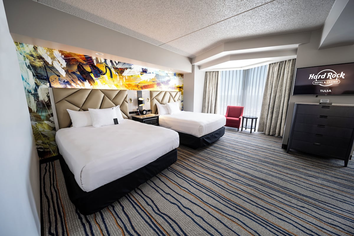 Suite, 2 Queen Beds, Tower (Hard Rock) | In-room safe, desk, laptop workspace, blackout curtains