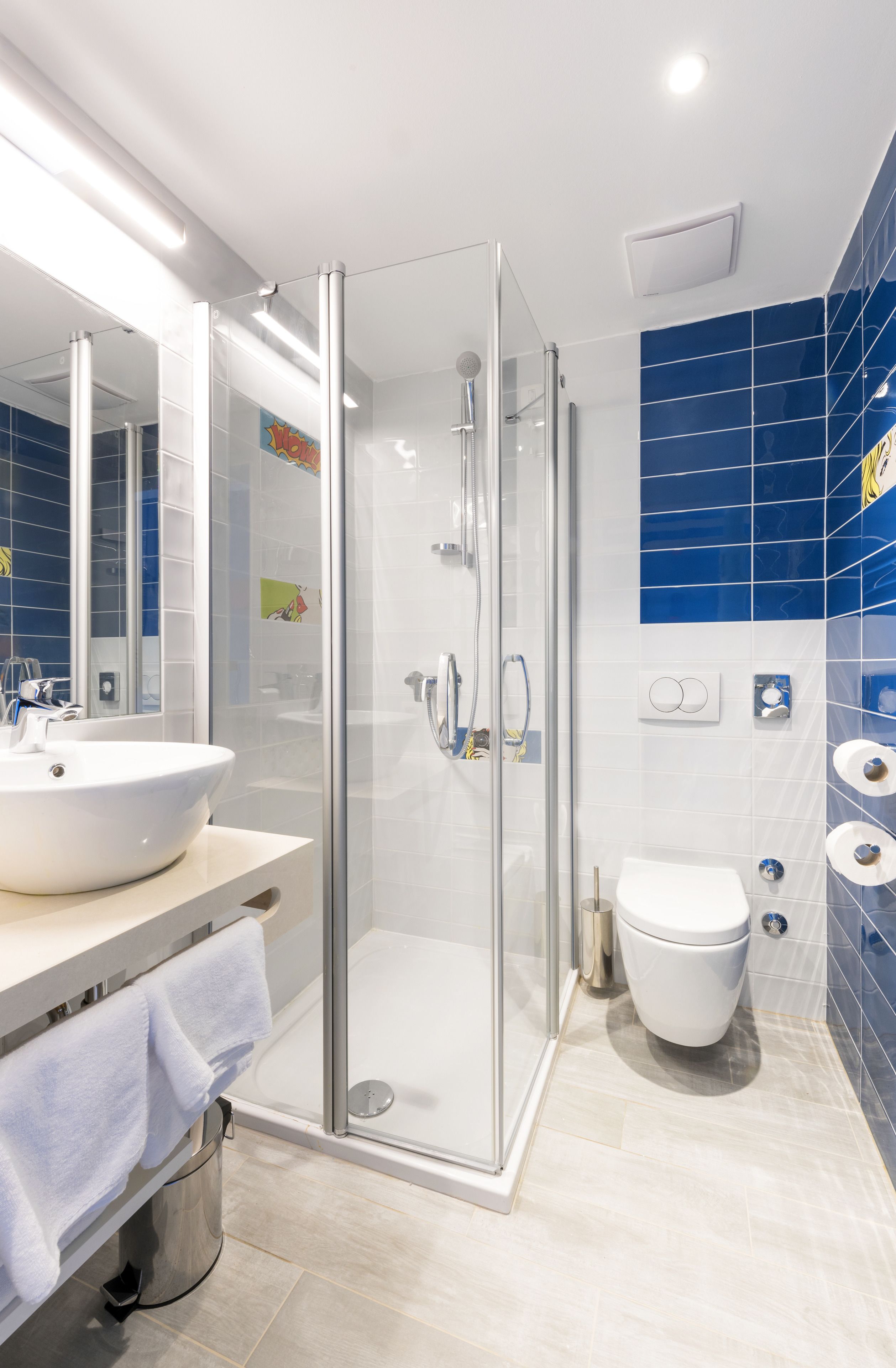 free toiletries, hair dryer, towels