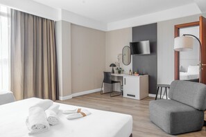 Down duvets, minibar, in-room safe, desk