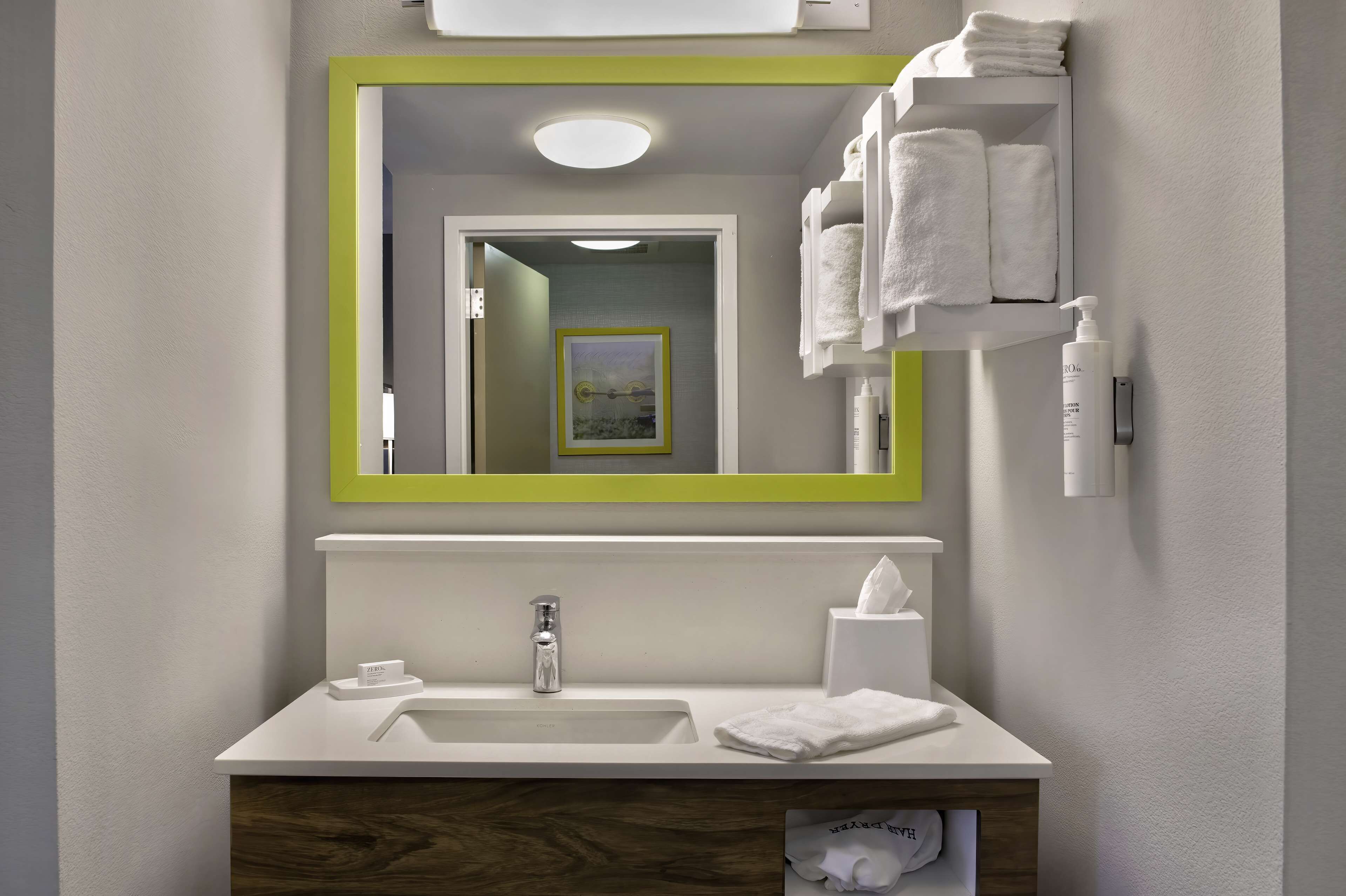 free toiletries, hair dryer, towels