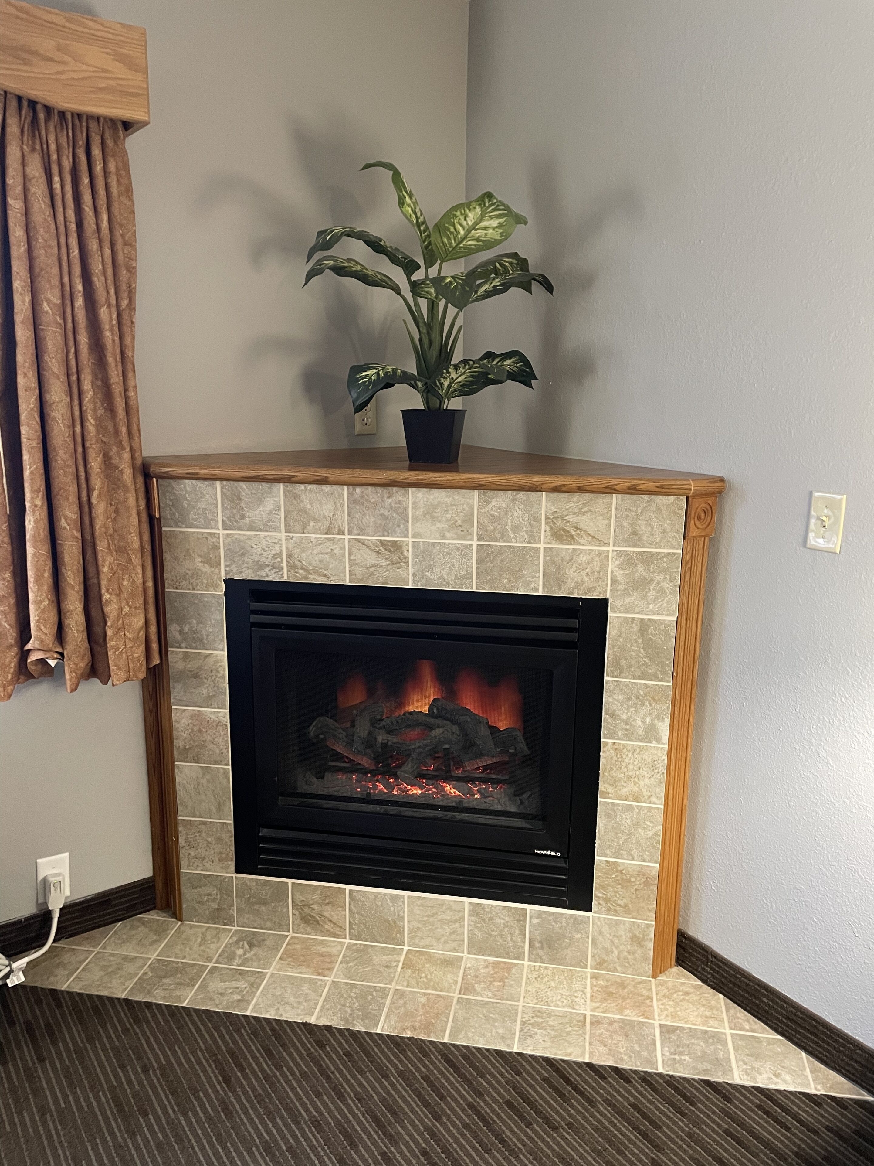 desk, blackout curtains, soundproofing, iron/ironing board