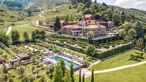 A large estate with a swimming pool, manicured gardens, and terraced vineyards. - Six Senses Douro Valley (Lamego)