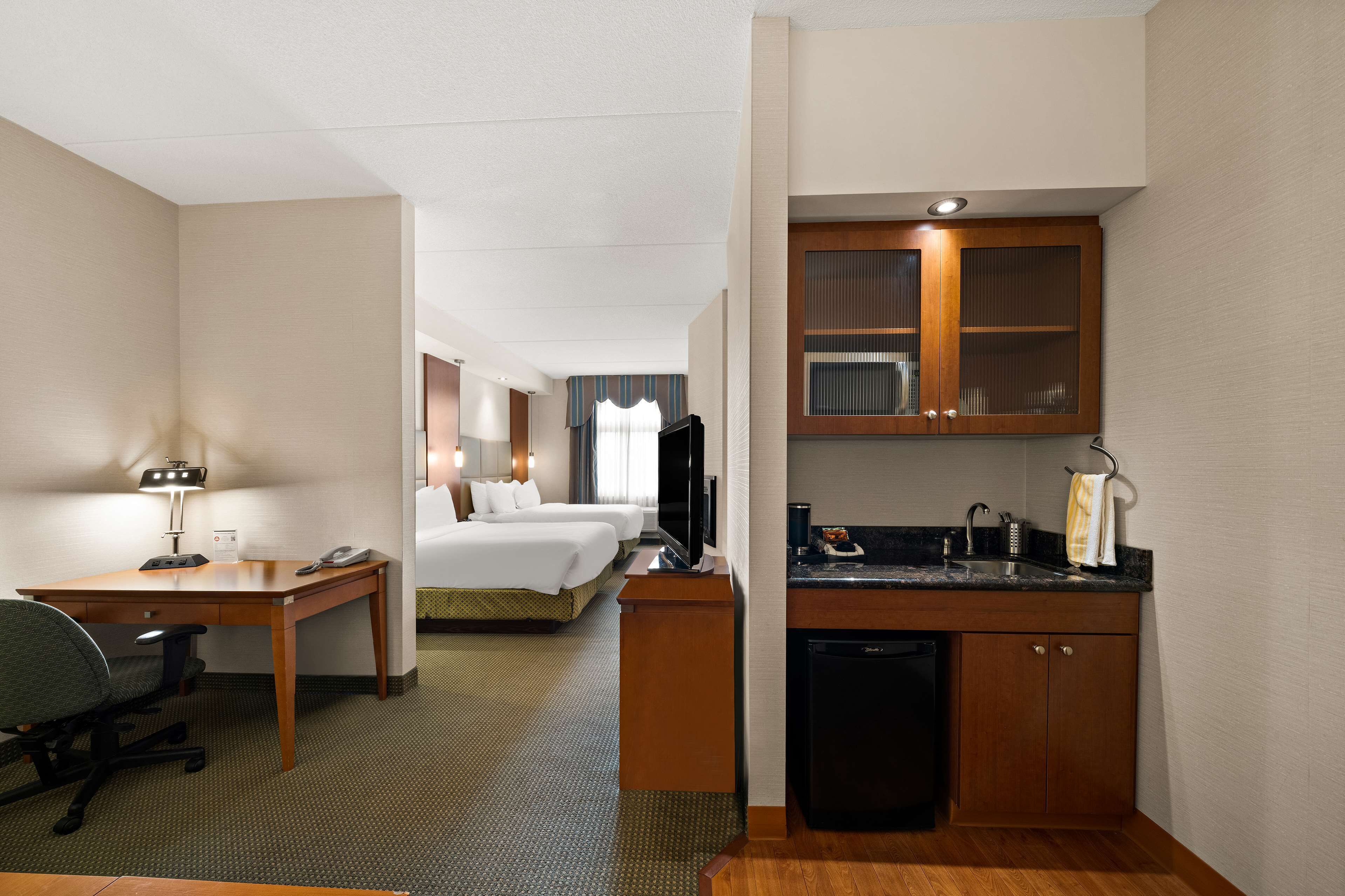 suite, 2 queen beds, non smoking, kitchenette (with sofabed) | private kitchenette | fridge, microwave, coffee/tea maker, cookware/dishes/utensils