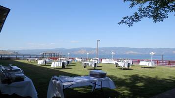 Outdoor banquet area