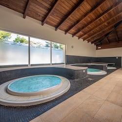 Un sauna, una bañera de hidromasaje, baño turco, baño turco/hammam