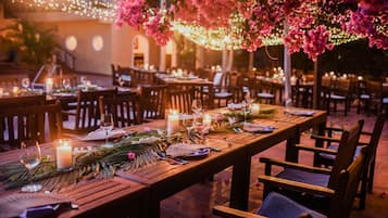 Outdoor banquet area