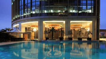 Indoor pool, outdoor pool, open 6:00 AM to 11:00 PM, lifeguards on site