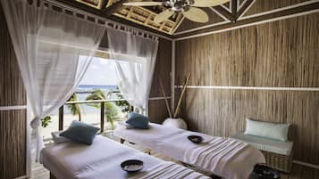 Outdoor treatment area, body treatments, mud baths, aromatherapy