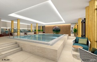 Indoor pool, sun loungers