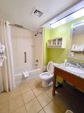 Suite, 1 King Bed with Sofa bed, Balcony, Ocean View | Bathroom | Free toiletries, hair dryer, towels, soap - The Barclay Towers Resort Hotel (Virginia Beach)