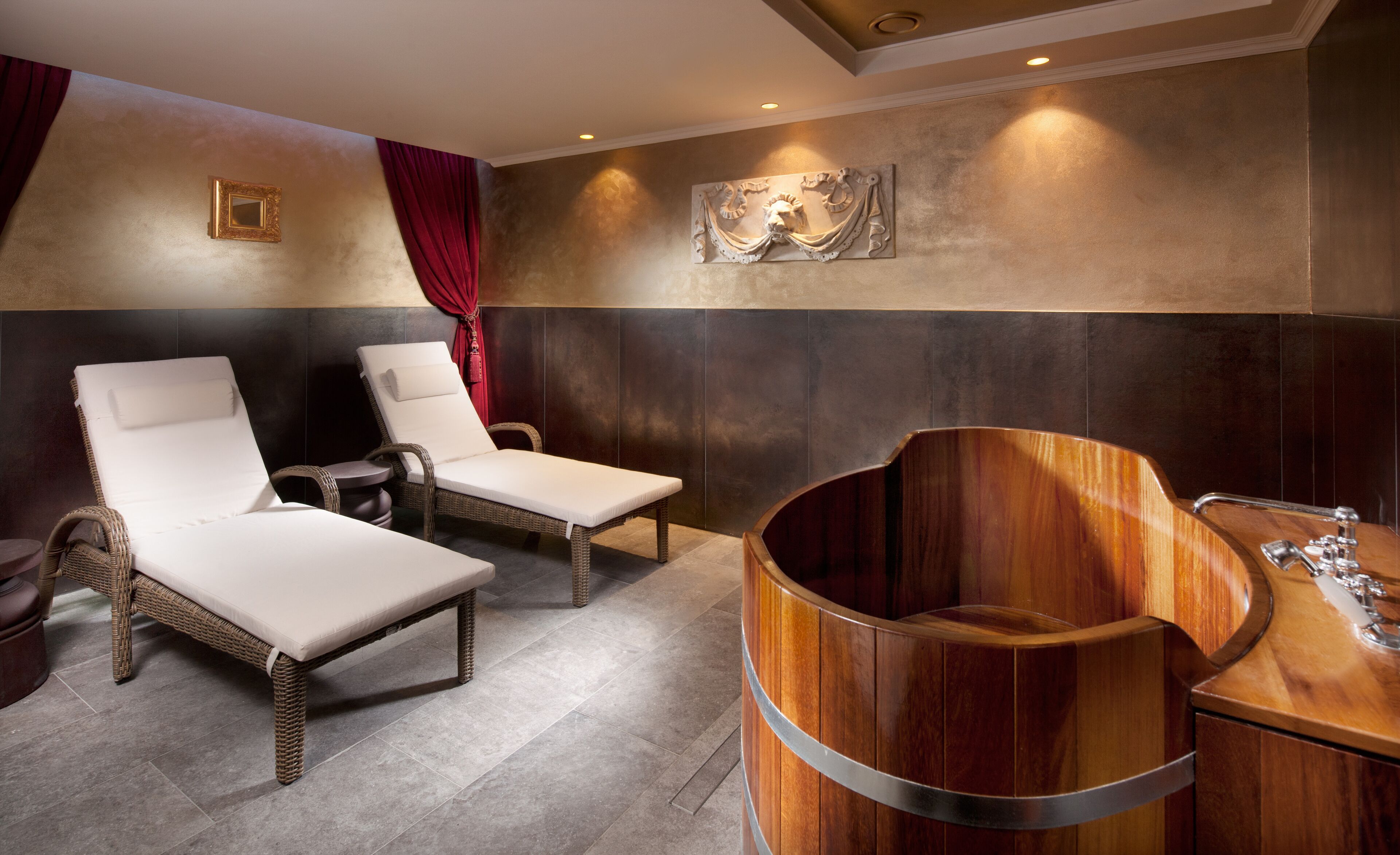 facials, massage/treatment rooms, manicures and pedicures