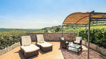 Suite junior, Terraza (double) | Ropa de cama hipoalergénica y minibar