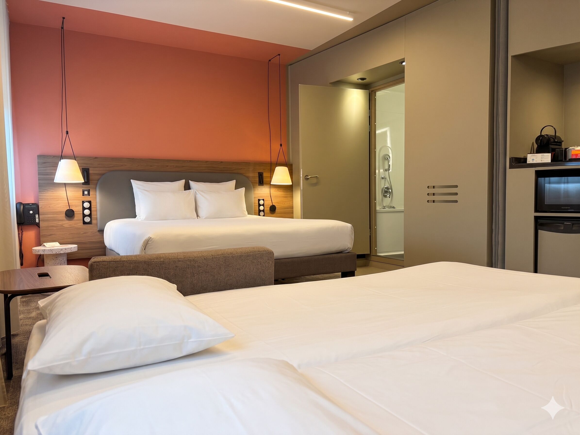 Premium bedding, pillow-top beds, in-room safe, desk