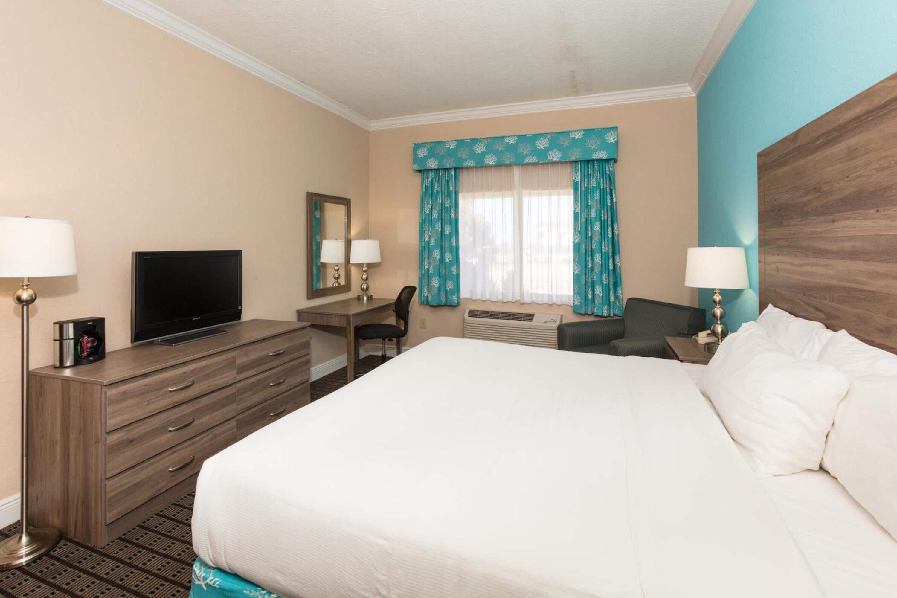 hypo-allergenic bedding, desk, laptop workspace, iron/ironing board