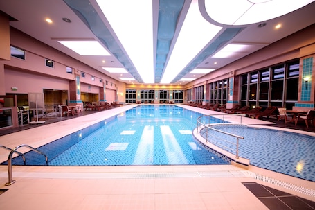 2 indoor pools, seasonal outdoor pool