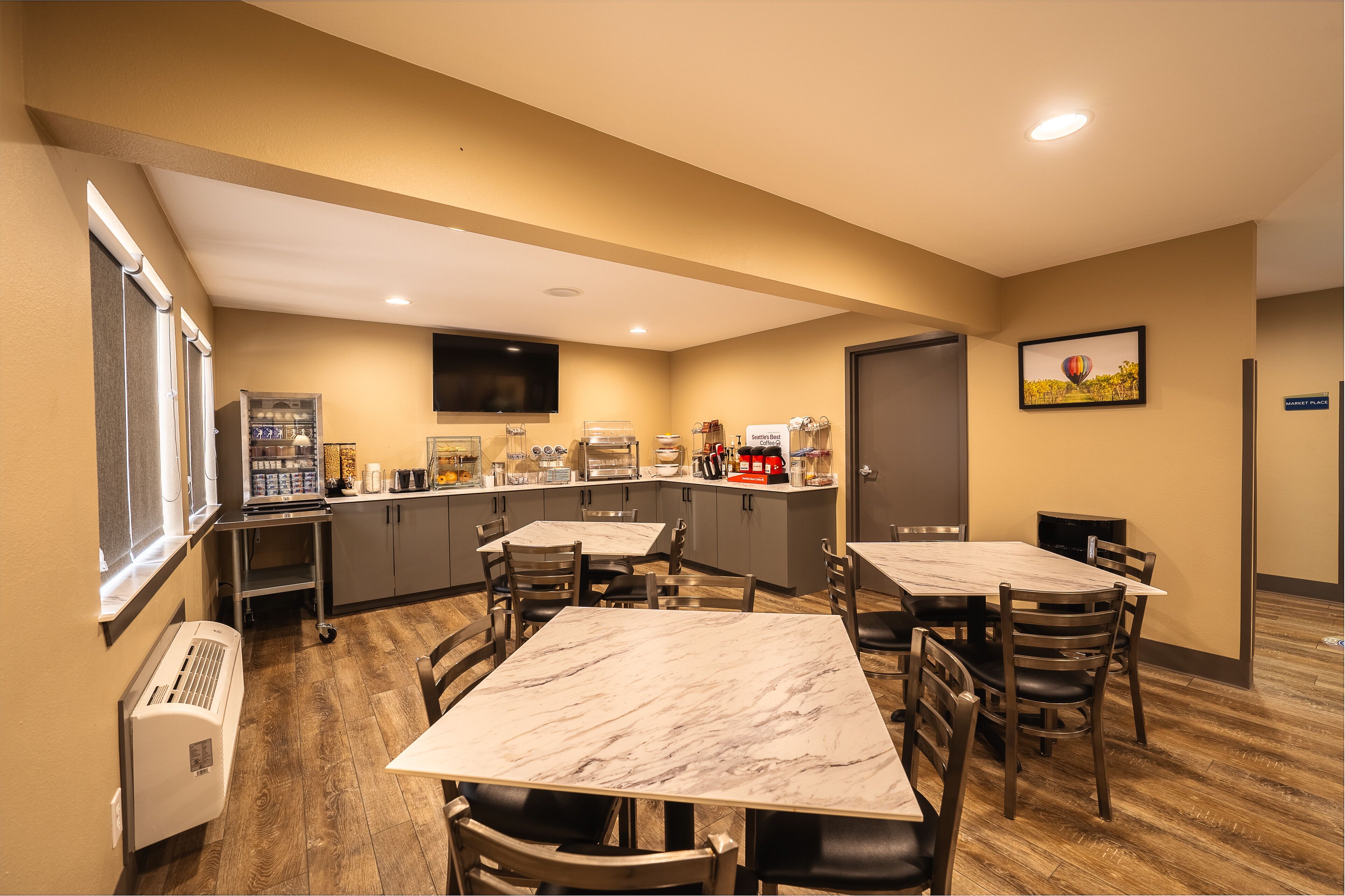 Free daily self-serve breakfast