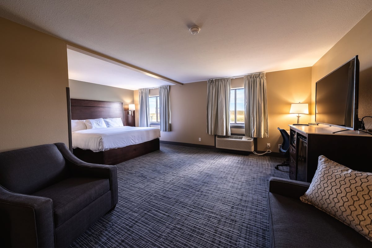 Studio Suite, 1 King Bed with Sofa bed, Non Smoking | Desk, laptop workspace, blackout curtains, iron/ironing board