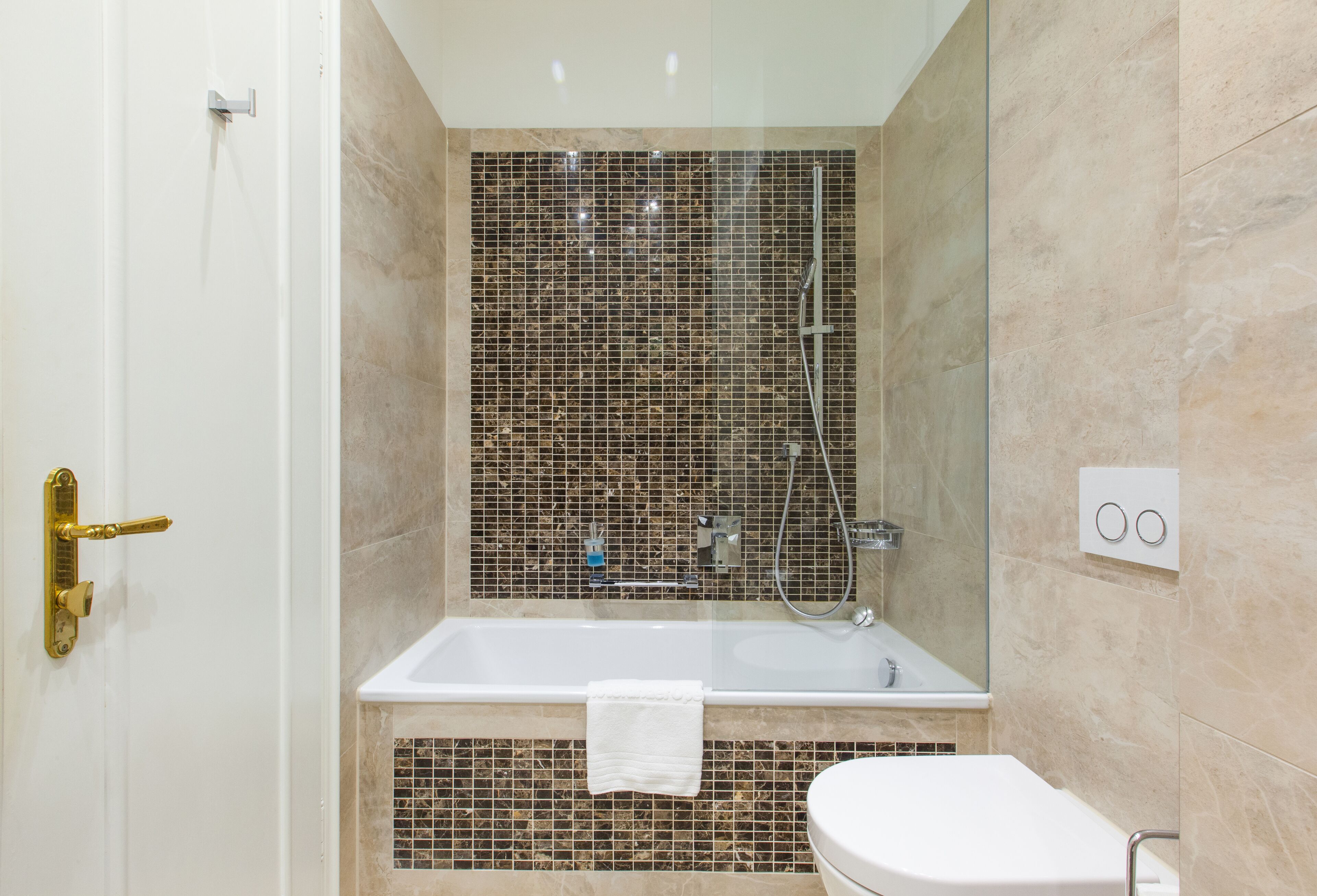 free toiletries, hair dryer, towels