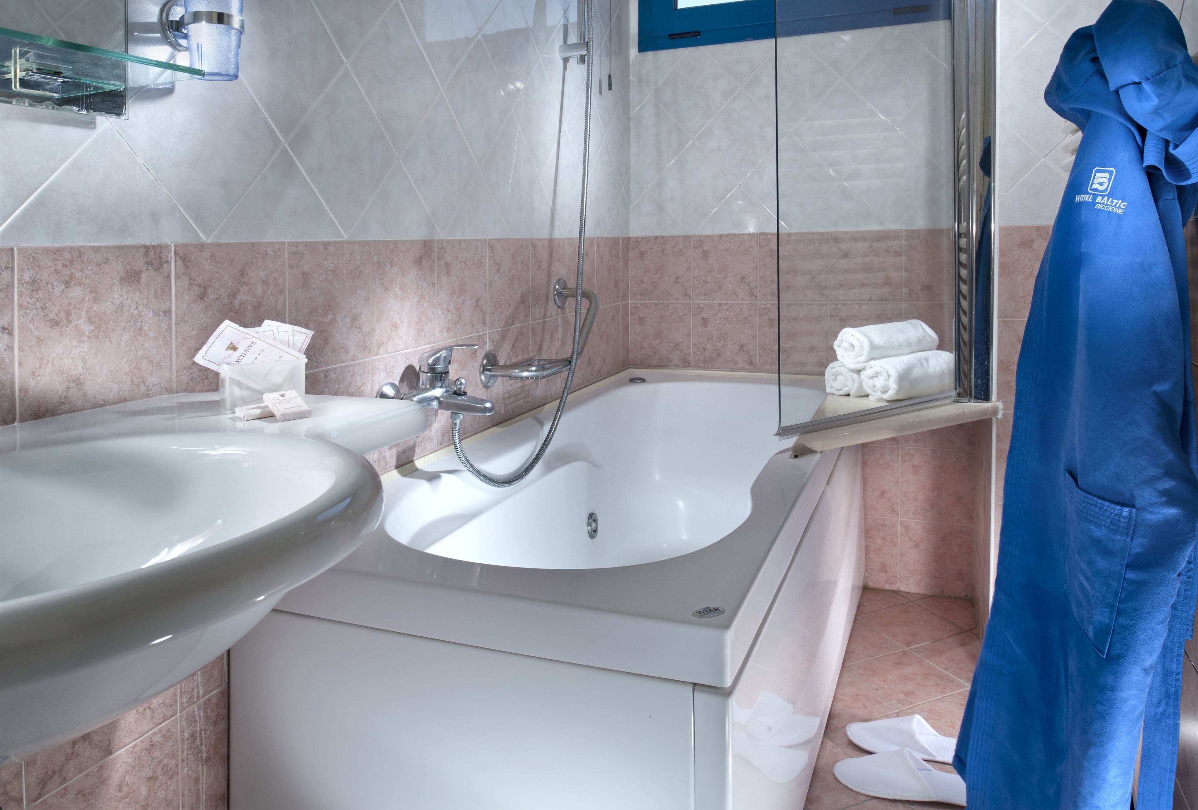 free toiletries, hair dryer, bidet, towels