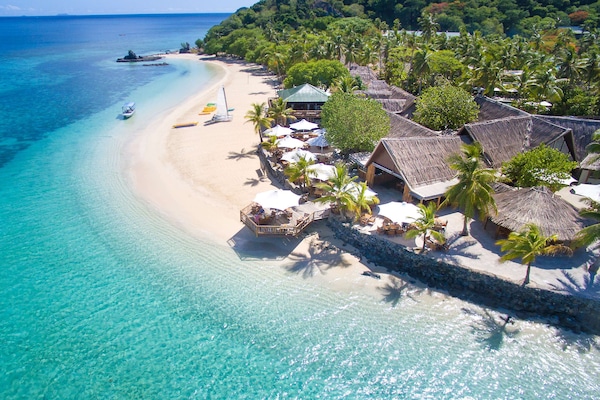 Private beach, white sand, sun loungers, beach umbrellas