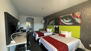 Room, 2 Queen Beds, Non Smoking | Free WiFi, bed sheets