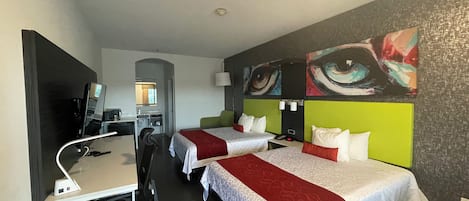 Kamar, 2 Tempat Tidur Queen, Bebas Asap Rokok | Wi-Fi gratis dan seprai linen