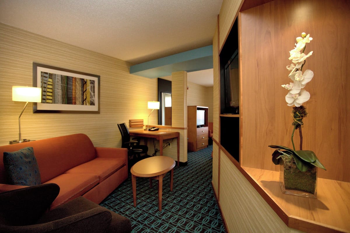 Studio, 1 King Bed with Sofa bed, Non Smoking | Living area | 32-inch LCD TV with cable channels, TV