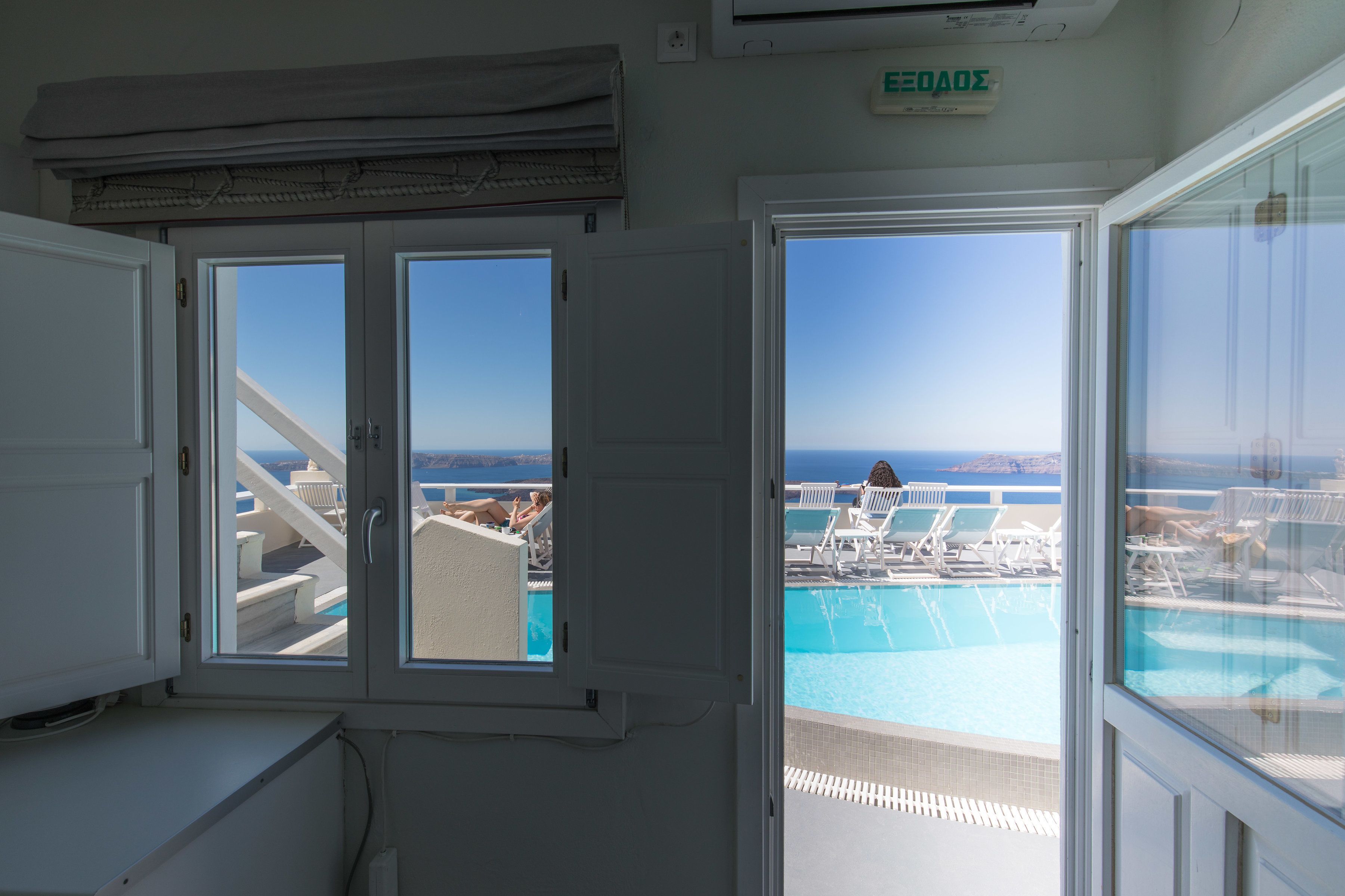 standard single room, pool view (pool level) | view from room