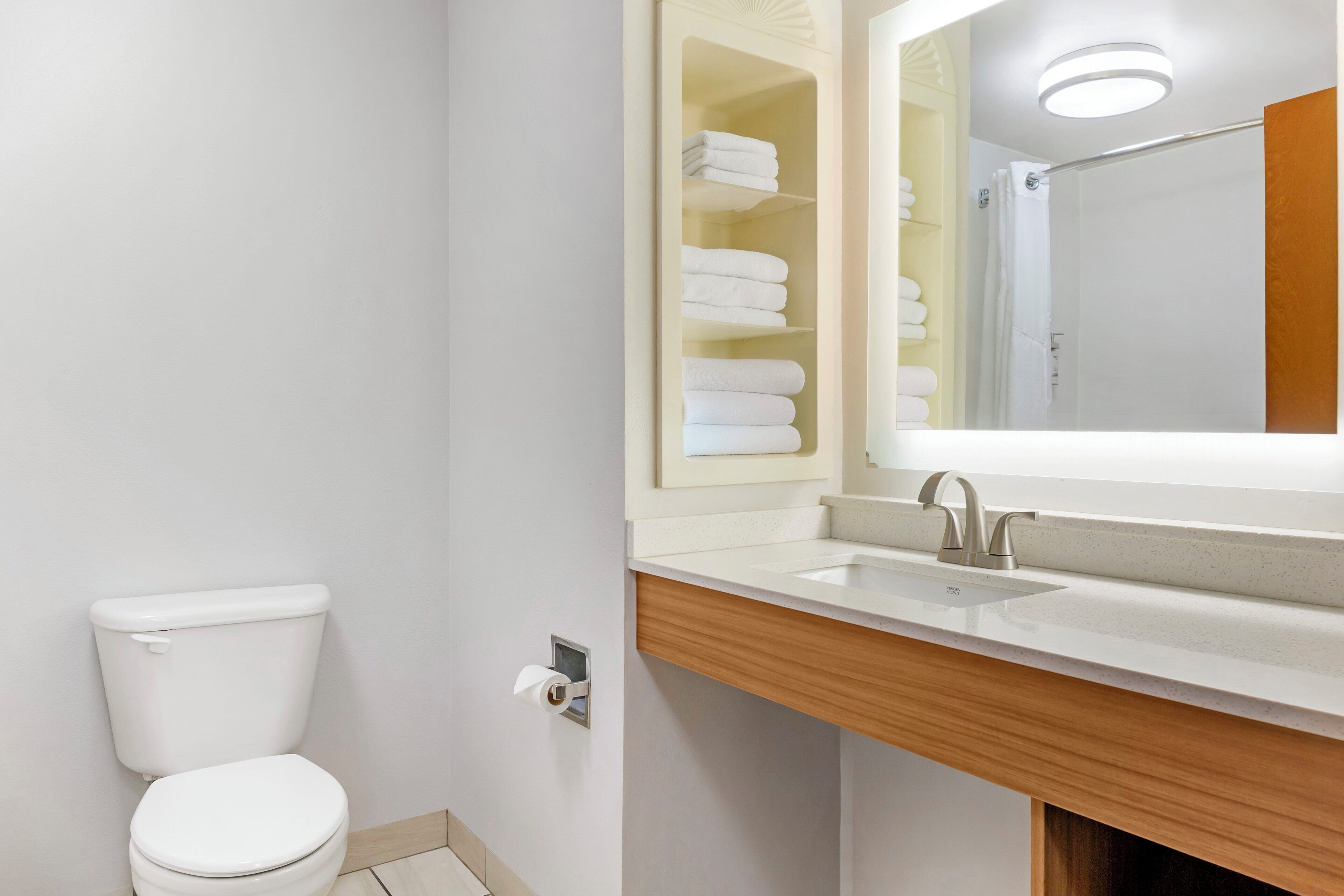 standard room, 2 queen beds | bathroom | designer toiletries, hair dryer, towels
