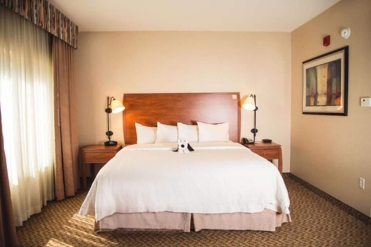 Premium bedding, down duvets, blackout curtains, iron/ironing board